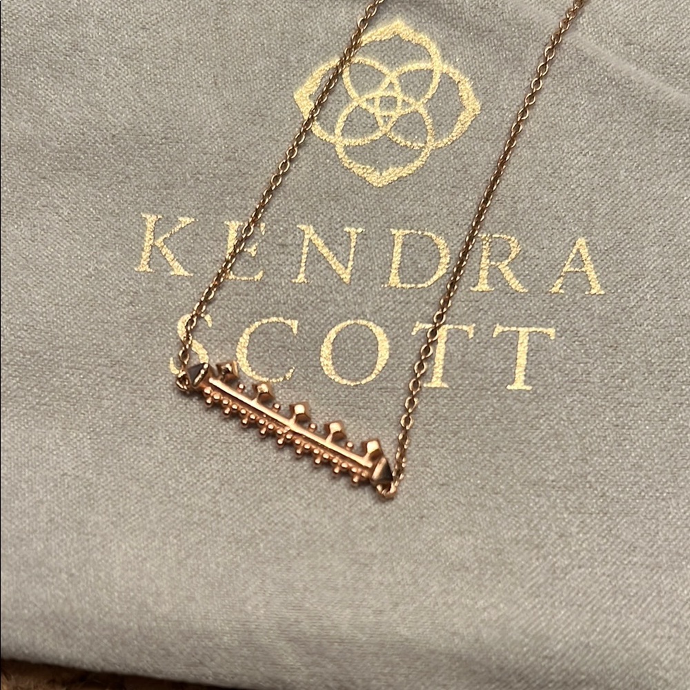 Kendra Scott Rose Gold Necklace with Crystals - Picture 3 of 5